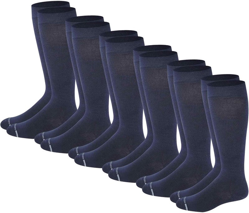 Dr Motion Men's Knee High Compression Socks 8-15 mmHg ( 6 Pairs Pack ) - Image 1